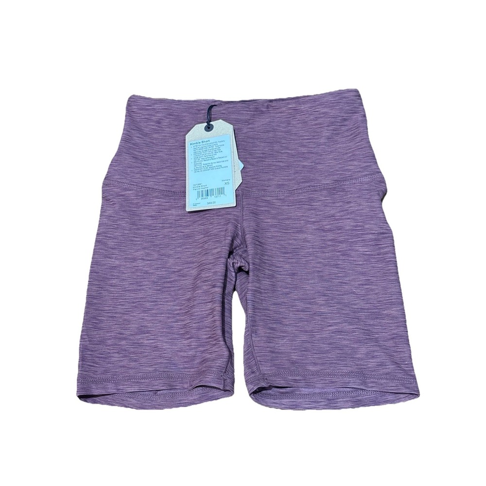 PRANA Womens Kimble High Rise Yoga Bike Shorts Stretch Flannel Heather XS NWT - Picture 5 of 5